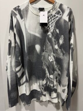 Men’s Air Jordan Knit Distressed Sweater Sz. Large New with tags.